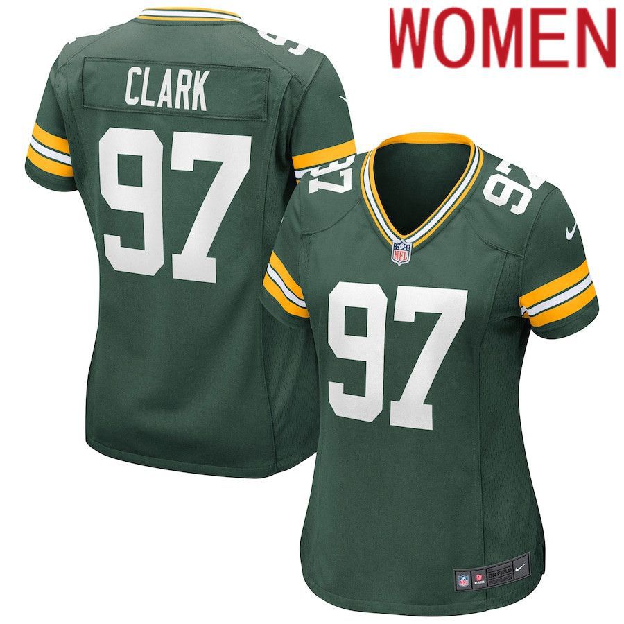 Women Green Bay Packers 97 Kenny Clark Nike Green Game NFL Jersey